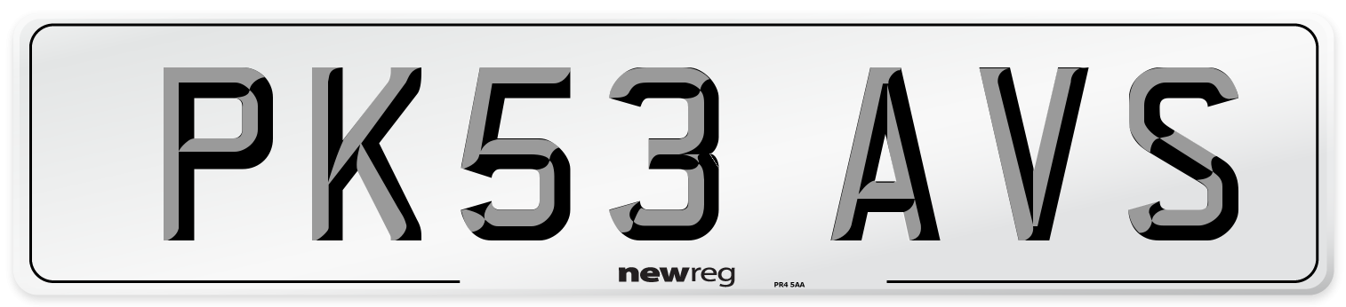 PK53 AVS Number Plate from New Reg